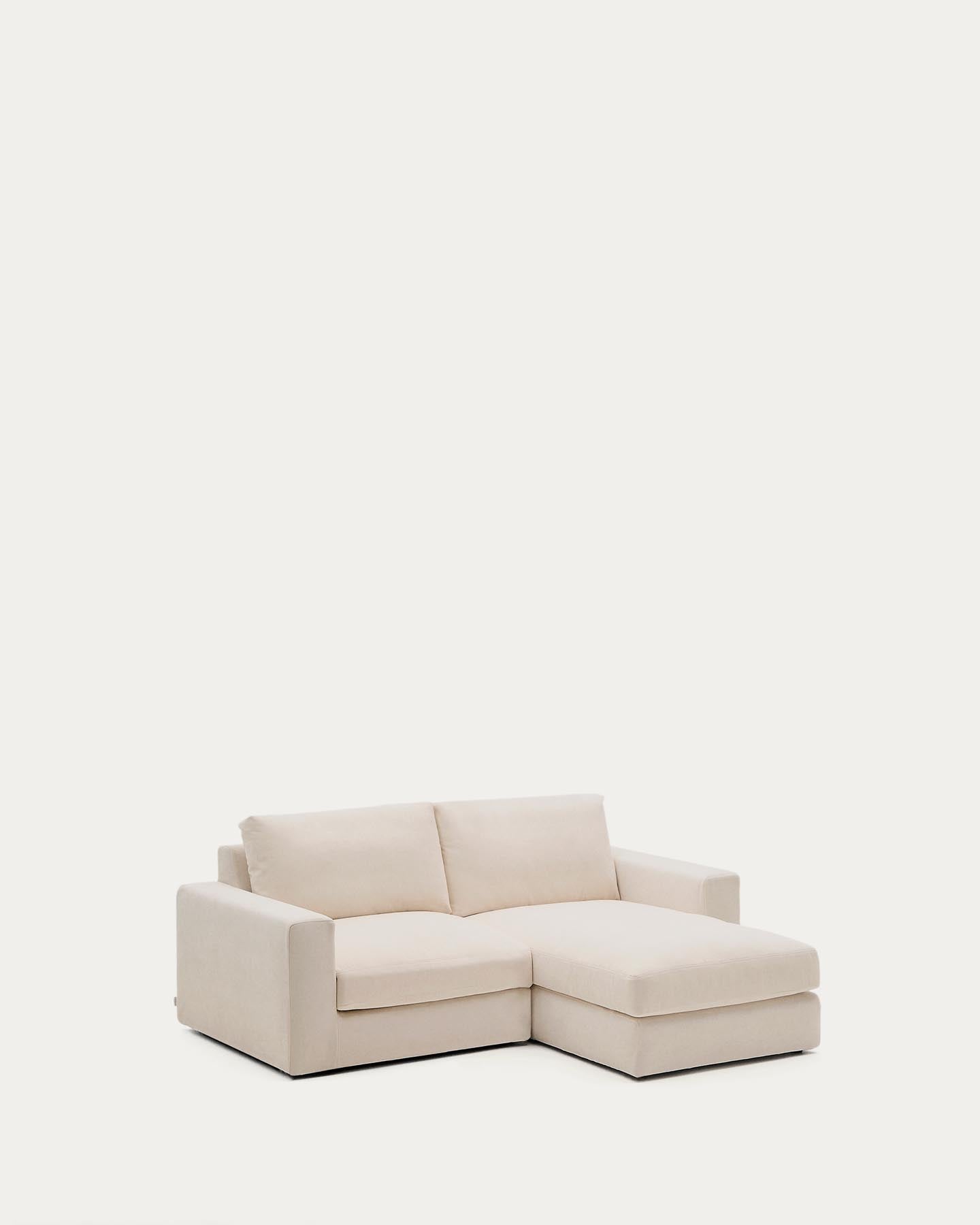 Modulares Sofa Alea für 3 Personen mit abnehmbarem Bezug aus Chenille mit Chaiselongue rechts in Beige, 220 cm in Beige präsentiert im Onlineshop von KAQTU Design AG. 3er Sofa ist von Kave Home