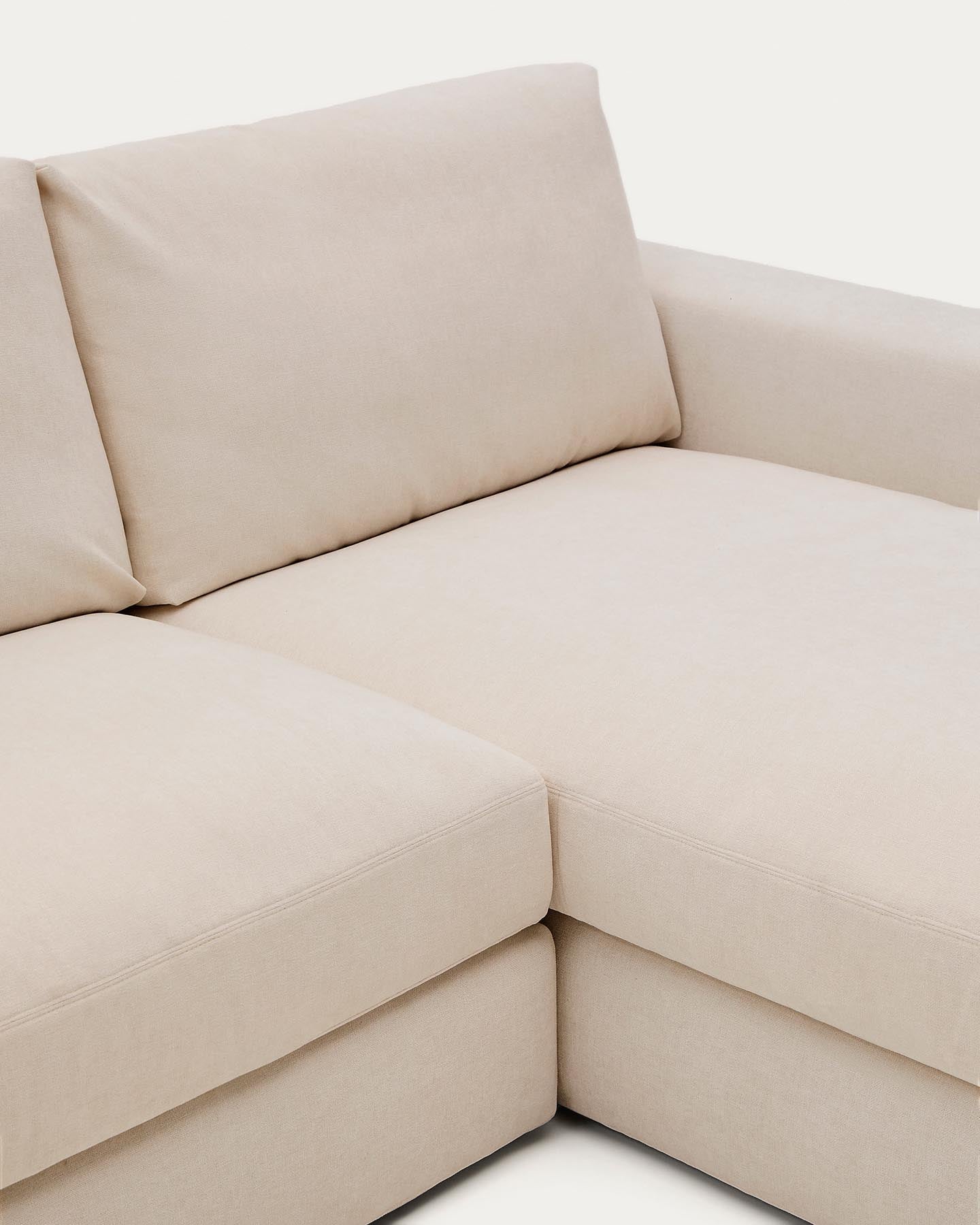 Modulares Sofa Alea für 4 Personen mit abnehmbarem Bezug aus Chenille mit Chaiselongue rechts in Beige, 310 cm in Beige präsentiert im Onlineshop von KAQTU Design AG. 3er Sofa ist von Kave Home
