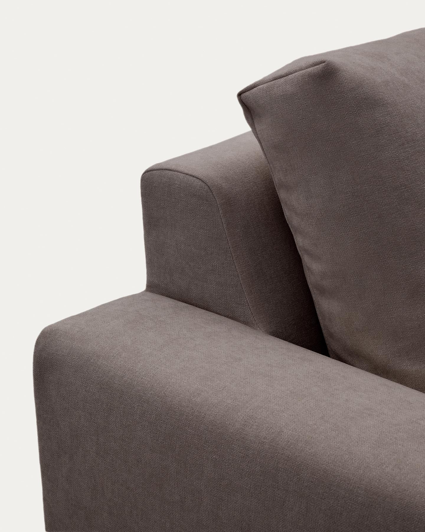 Modulares Sofa Alea für 4 Personen mit abnehmbarem Bezug aus Chenille mit Chaiselongue links in Dunkelbraun, 310 cm in Dunkelbraun präsentiert im Onlineshop von KAQTU Design AG. 3er Sofa ist von Kave Home