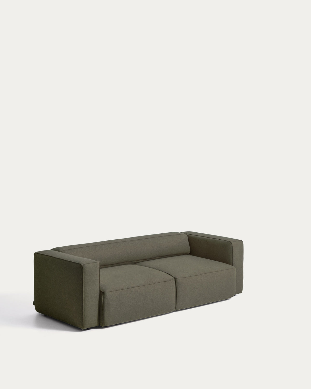 Grünes 3-Sitzer-Bettsofa Marela mit Armlehnen, Strukturbezug und schwarzen Beinen