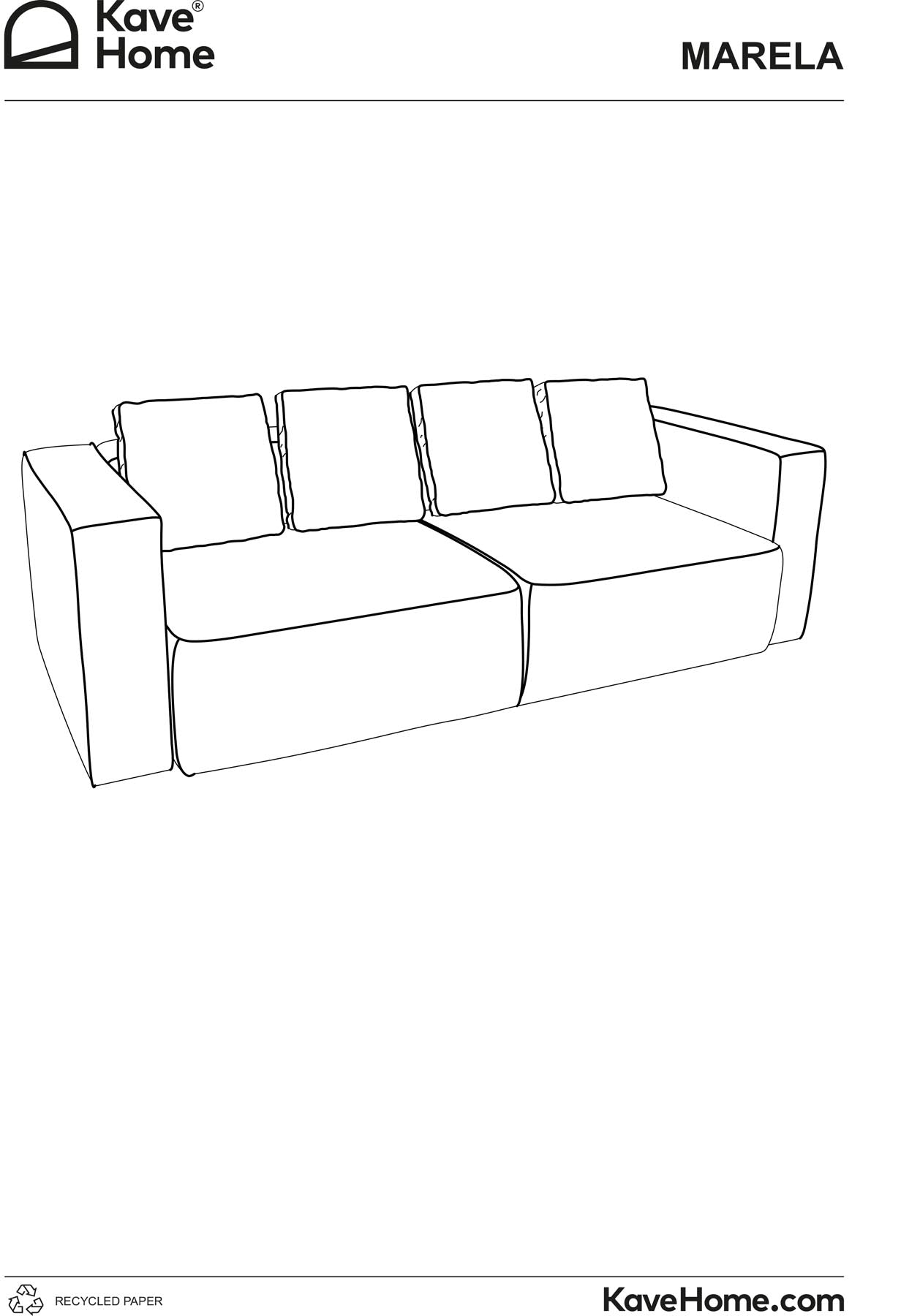 3-Sitzer Bettsofa Marela in beiger Chenille, 236 cm, FSC Mix Credit in Beige präsentiert im Onlineshop von KAQTU Design AG. Bettsofa ist von Kave Home