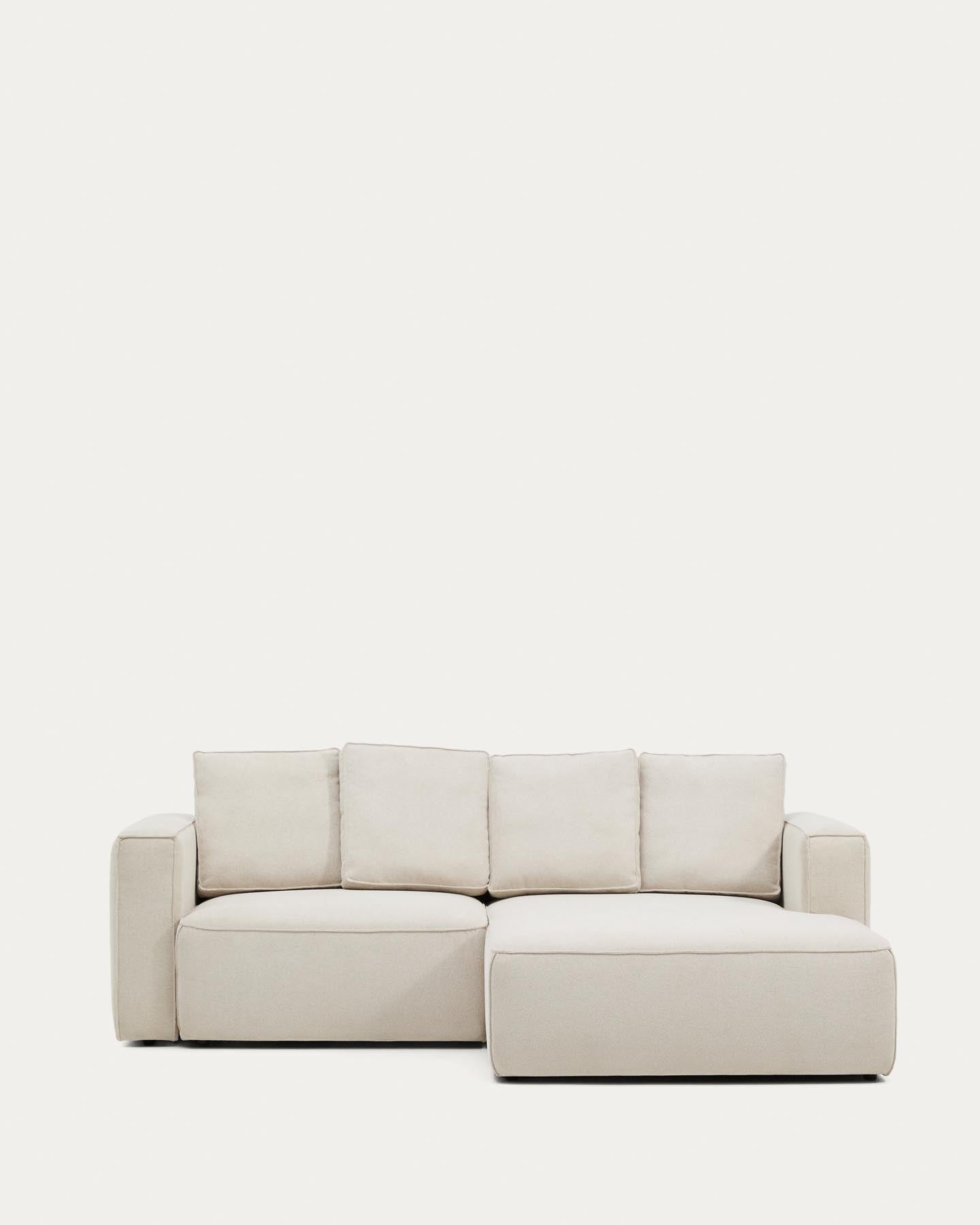 3-Sitzer Bettsofa Marela mit Chaiselongue rechts in beiger Chenille, 236 cm, FSC Mix Credit in Beige präsentiert im Onlineshop von KAQTU Design AG. Bettsofa ist von Kave Home