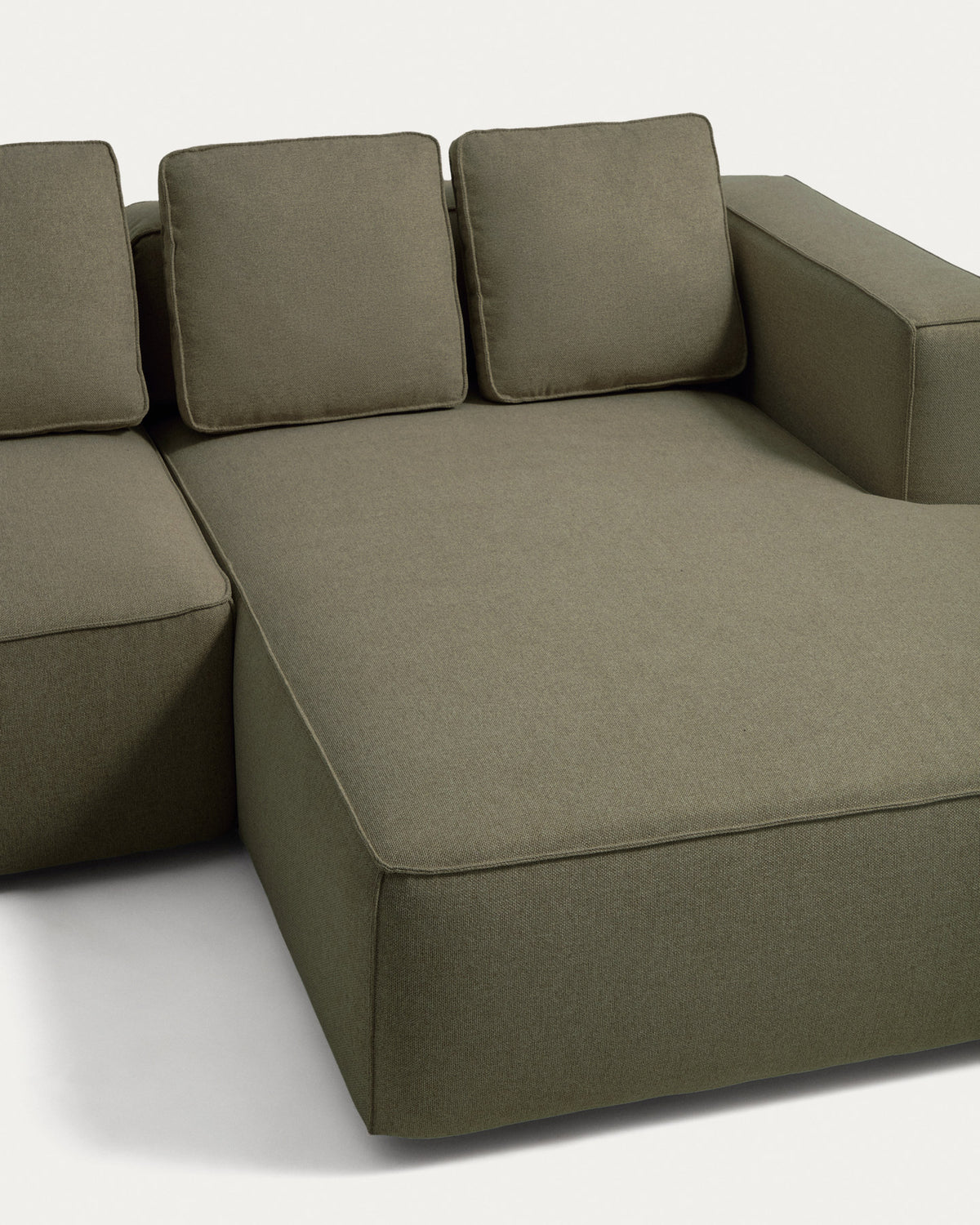 Dunkelgrünes Bettsofa Marela mit Gewebebezug, Chaiselongue rechts und schwarzen Beinen