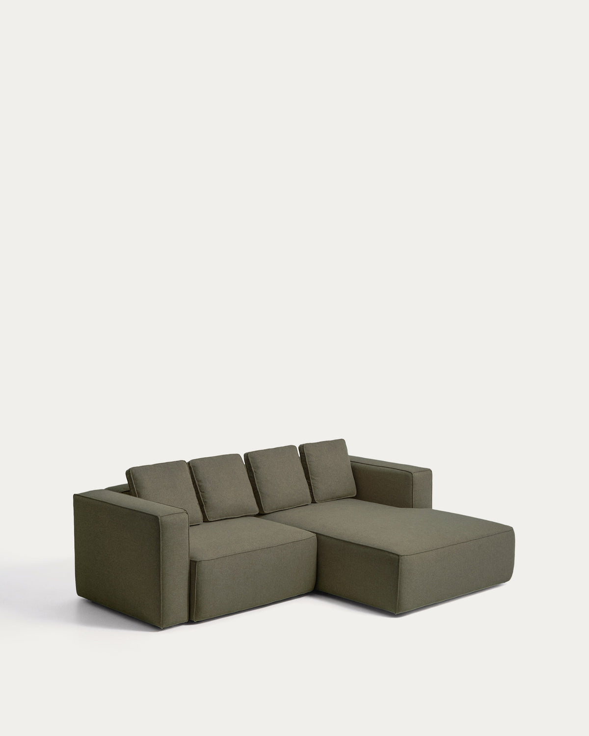 Dunkelgrünes Bettsofa Marela mit Chaiselongue rechts, Gewebebezug, Armlehnen und schwarzen Beinen
