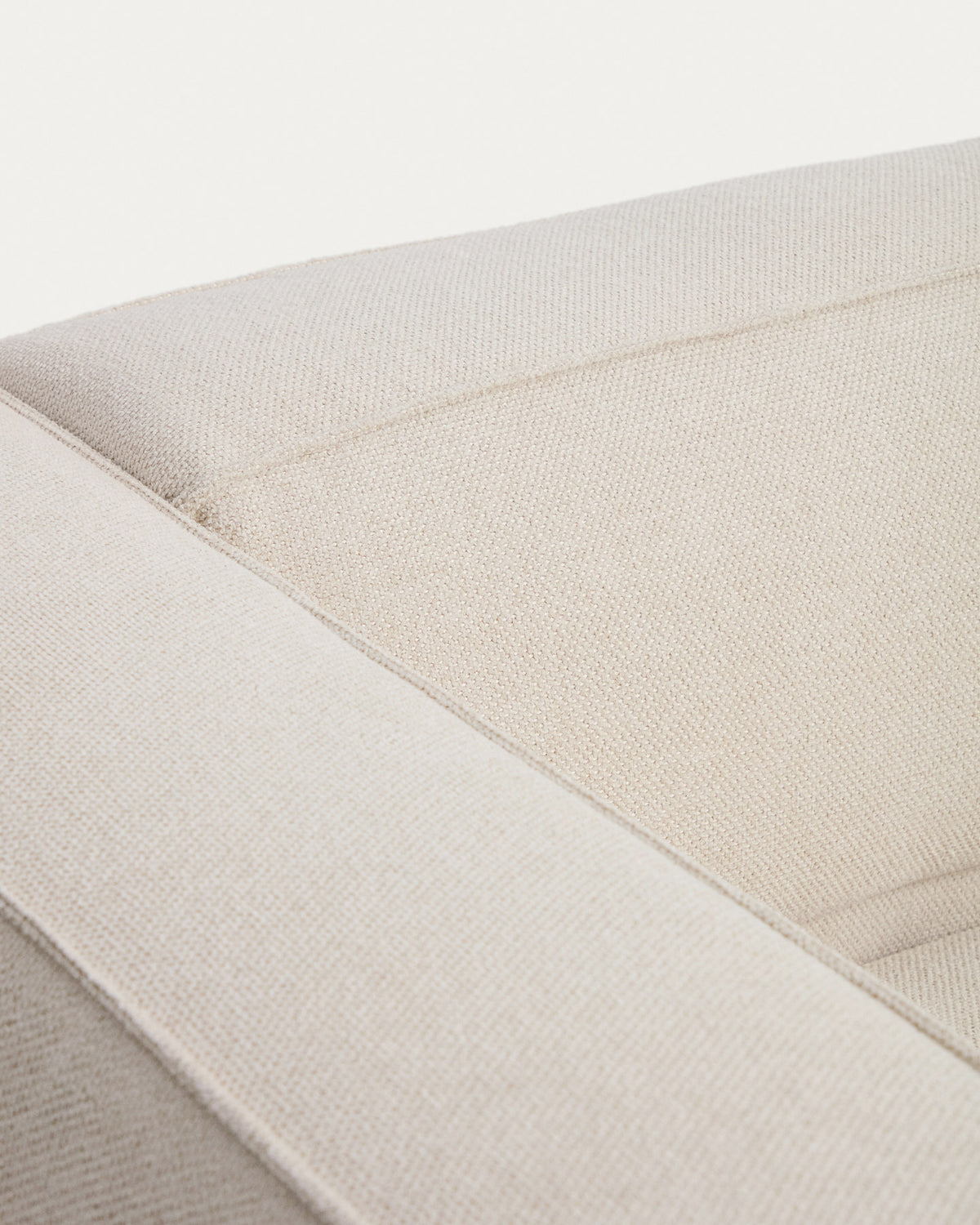Ecrufarbenes 3-Sitzer-Bettsofa Marela aus Chenille mit Chaiselongue rechts und schwarzen Beinen