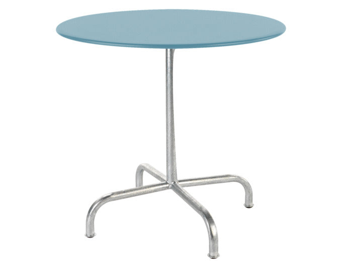 Hochwertiger Rigi Metall-Gartentisch ø90, klappbar, wetterfest, rostfrei, Schweizer Design, langlebig, stabil, perfekt für Garten, Balkon oder Terrasse.