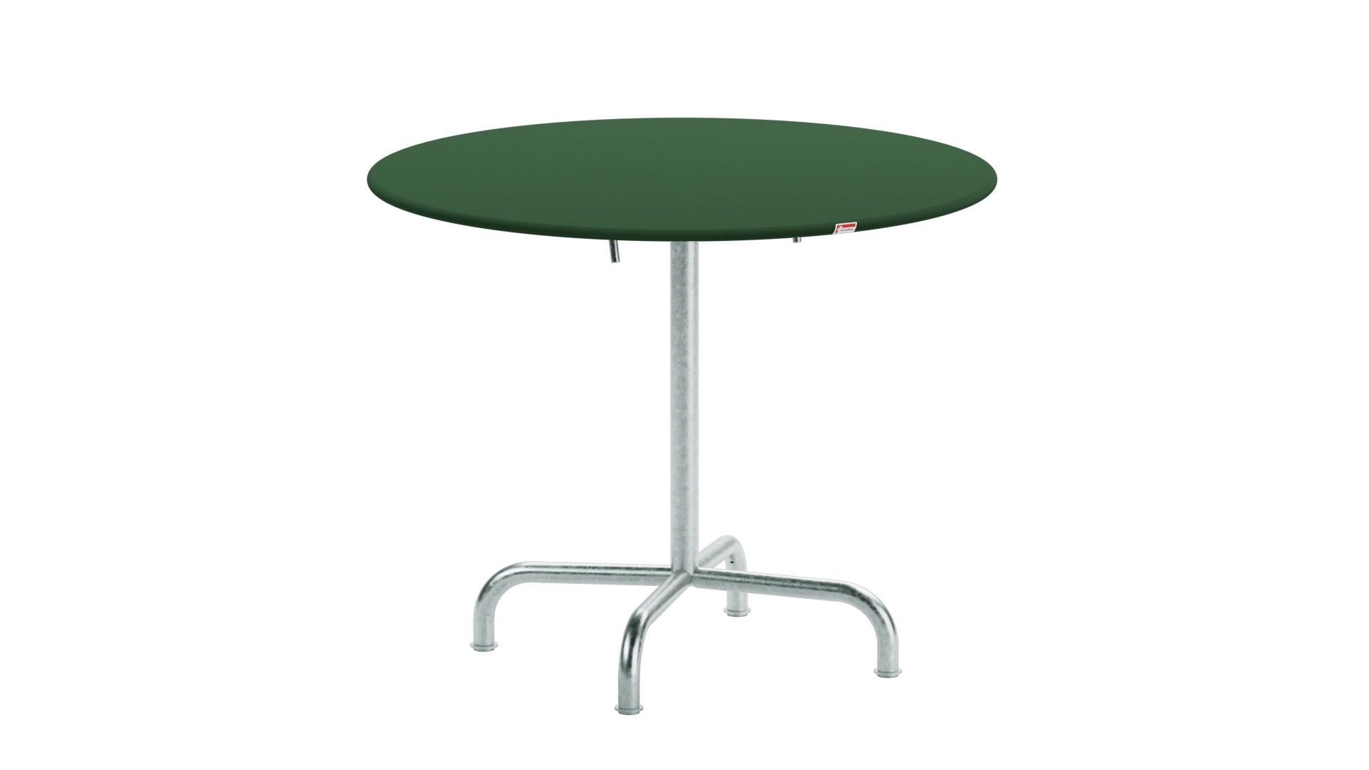 Eleganter, klappbarer Rigi Metall-Gartentisch ø90 aus wetterfestem, rostfreiem Stahl, Schweizer Design, langlebig, platzsparend und vielseitig für Garten, Balkon oder Terrasse.