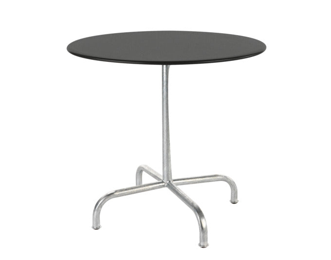 Eleganter, klappbarer Rigi Metall-Gartentisch ø90 aus wetterfestem, rostfreiem Stahl, Schweizer Design, langlebig, stabil und vielseitig für Garten, Balkon oder Terrasse.