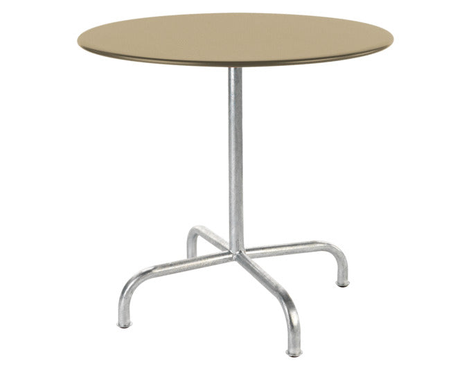 Eleganter, klappbarer Rigi Metall-Gartentisch ø90 aus wetterfestem, rostfreiem Stahl, Schweizer Design, langlebig, stabil und vielseitig für Garten, Balkon oder Terrasse.