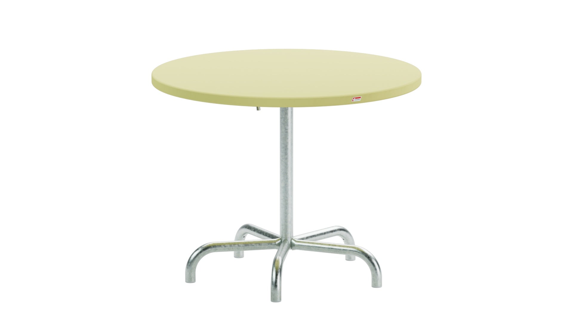 Säntis Metall-Gartentisch ø92 klappbar in Buchsbaumgelb präsentiert im Onlineshop von KAQTU Design AG. Gartentisch ist von Schaffner