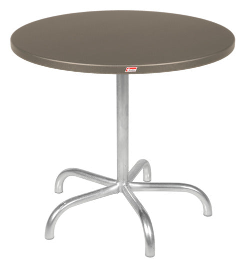 Moderner klappbarer Gartentisch aus Metall mit 80 cm Durchmesser, ideal für Gartenpartys und gemütliche Abende im Freien.