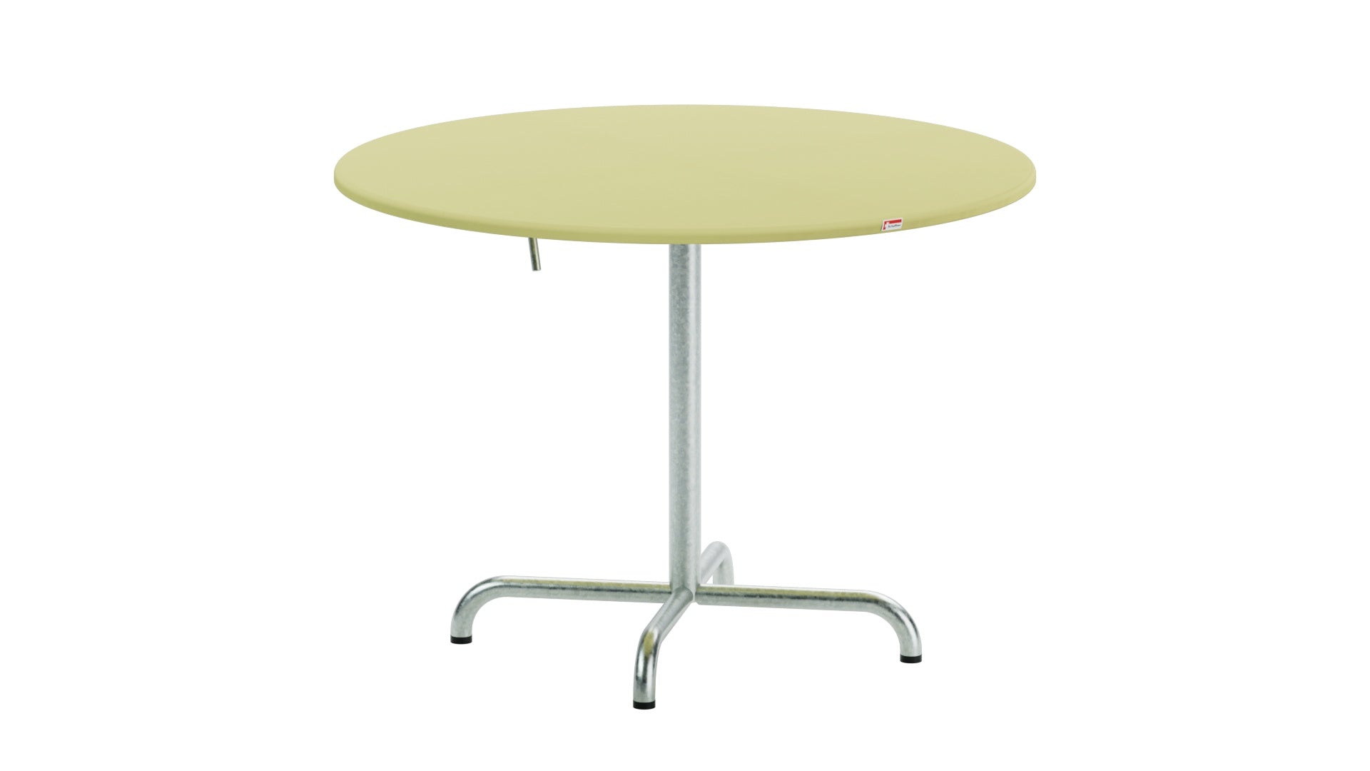 Moderner, wetterfester Davos Glasfaser-Gartentisch ø100, klappbar, langlebig, hitzebeständig, platzsparend, stilvoll, Schweizer Qualität für Garten & Terrasse.