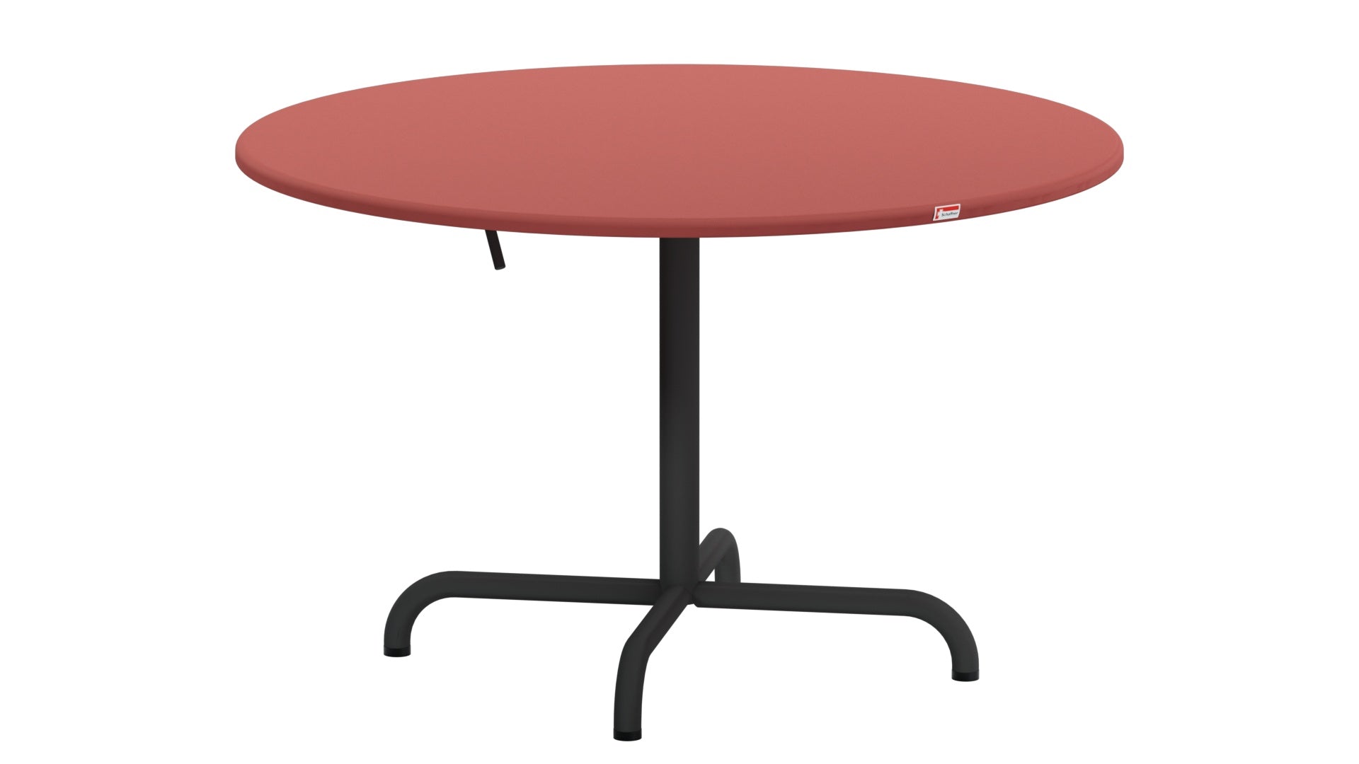 Davos Glasfaser-Salontisch ø100 / 62 klappbar in Ahornrot präsentiert im Onlineshop von KAQTU Design AG. Gartentisch ist von Schaffner