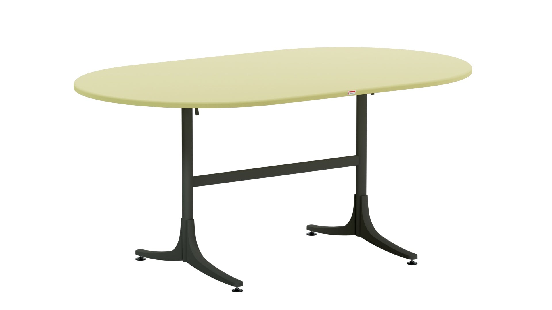 Schaffhausen Glasfaser-Gartentisch 160x95 oval klappbar in Buchsbaumgelb präsentiert im Onlineshop von KAQTU Design AG. Gartentisch ist von Schaffner