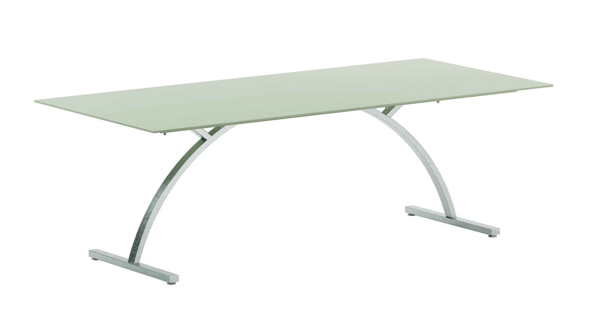 Bernardino Gartentisch aus Glasfaser 220x100 klappbar in Pastellgrün präsentiert im Onlineshop von KAQTU Design AG. Gartentisch ist von Schaffner