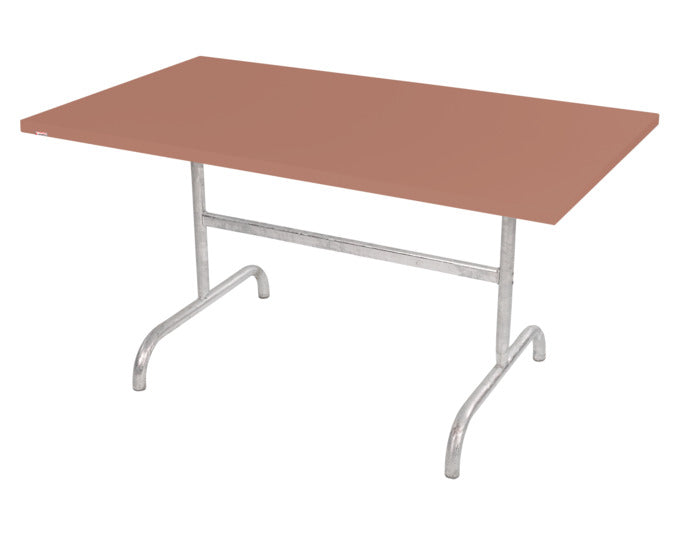 Säntis Metall-Gartentisch 165x90 klappbar in Pastellterracotta präsentiert im Onlineshop von KAQTU Design AG. Gartentisch ist von Schaffner