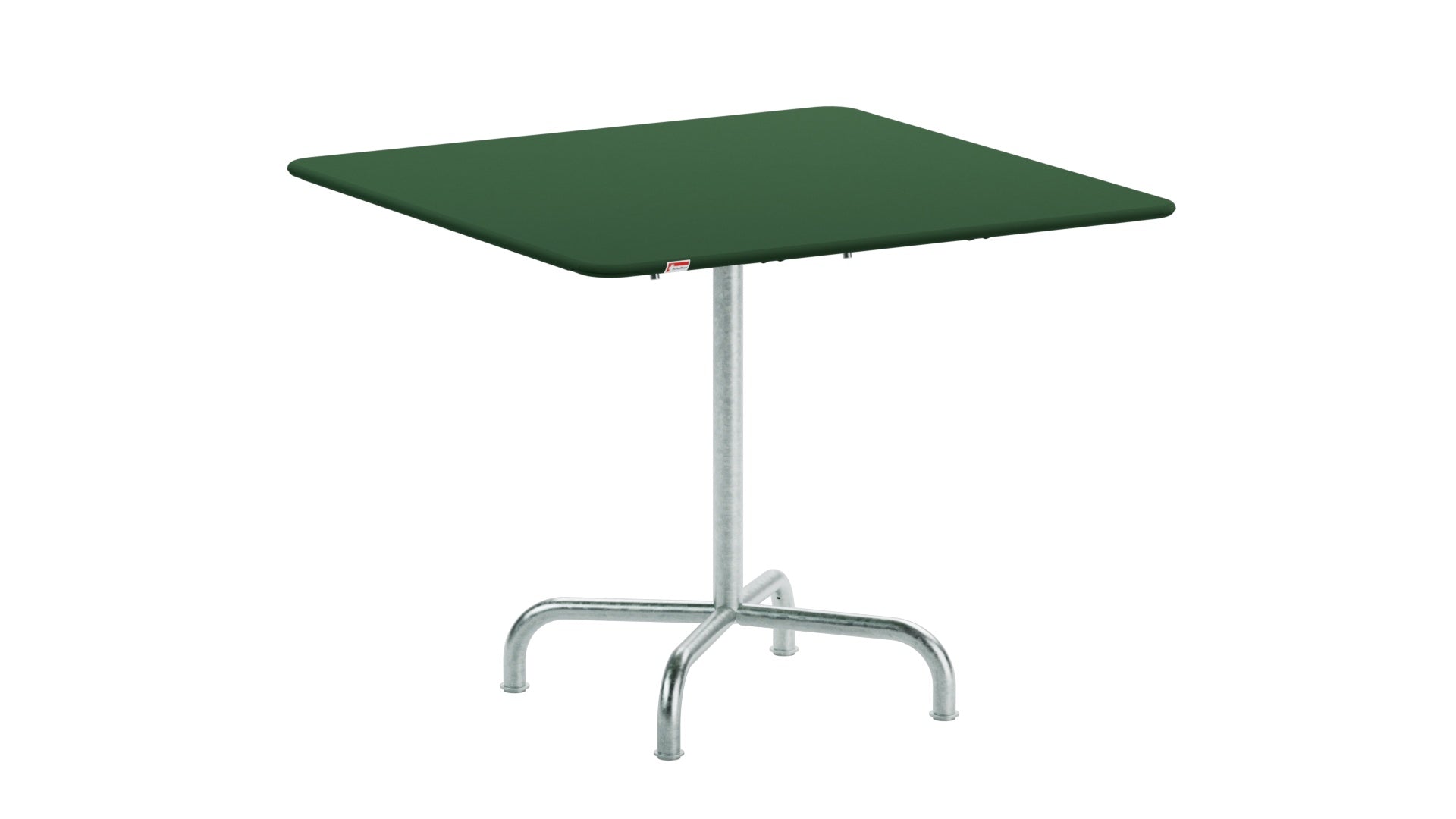 Eleganter, wetterfester Rigi Metall-Gartentisch 90x90 cm, klappbar, langlebig, Schweizer Qualität, ideal für Balkon, Terrasse oder Garten, platzsparend.