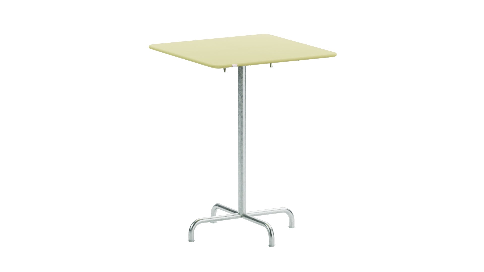 Rigi Metall-Stehtisch Outdoor 80x80 / 110 klappbar in Buchsbaumgelb präsentiert im Onlineshop von KAQTU Design AG. Hochtisch Outdoor ist von Schaffner