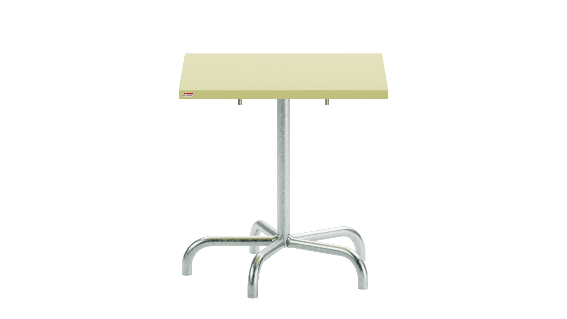 Säntis Metall-Gartentisch 70x70 klappbar in Buchsbaumgelb präsentiert im Onlineshop von KAQTU Design AG. Gartentisch ist von Schaffner