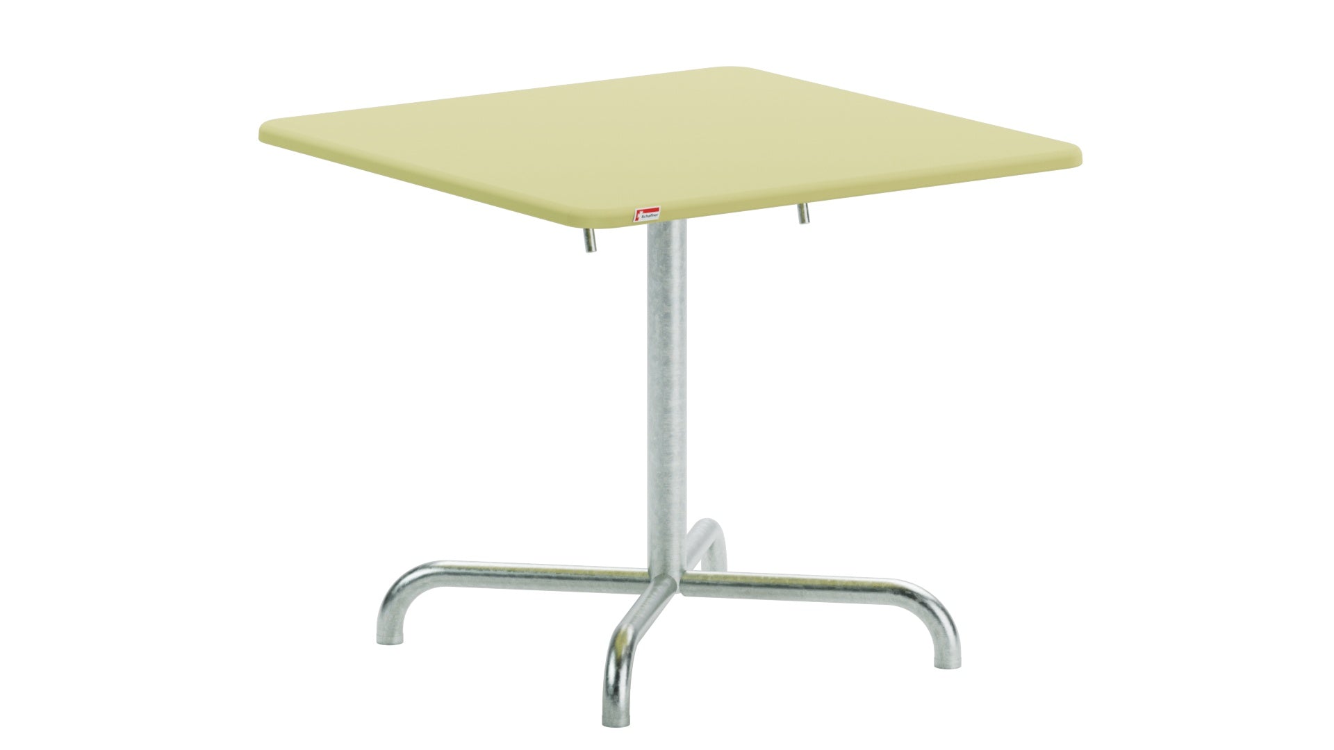 Davos Glasfaser-Salontisch 70x70 / 62 klappbar in Buchsbaumgelb präsentiert im Onlineshop von KAQTU Design AG. Gartentisch ist von Schaffner