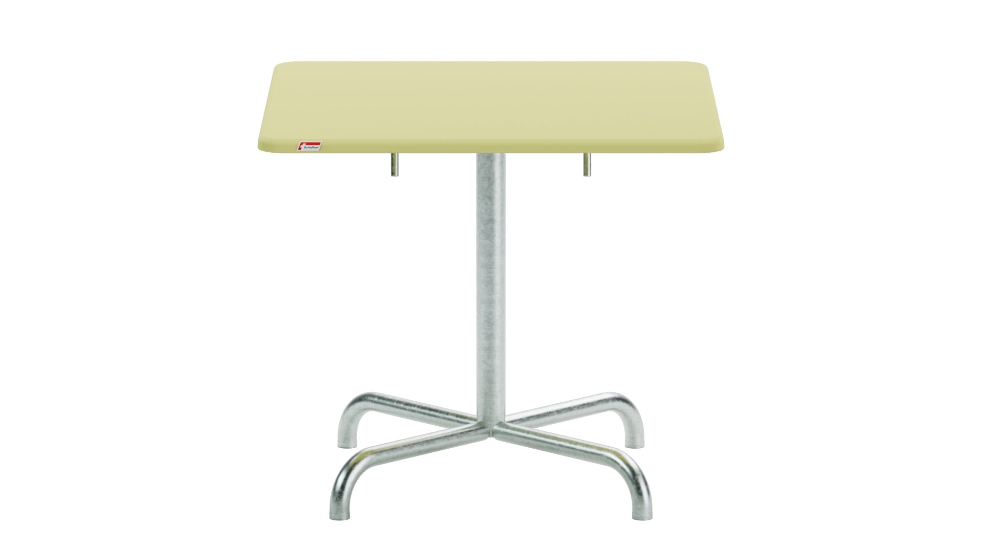 Davos Glasfaser-Salontisch 70x70 / 62 klappbar in Buchsbaumgelb präsentiert im Onlineshop von KAQTU Design AG. Gartentisch ist von Schaffner