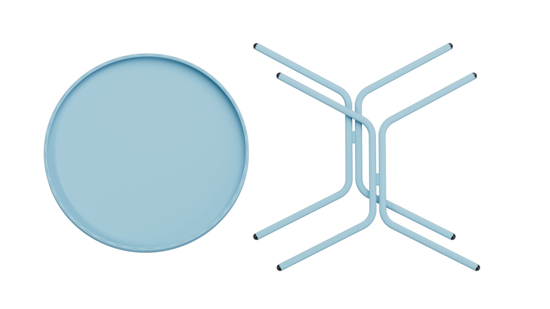 PIX Metall-Beistelltisch Outdoor ø54 / 54 in Pastellblau präsentiert im Onlineshop von KAQTU Design AG. Beistelltisch Outdoor ist von Schaffner