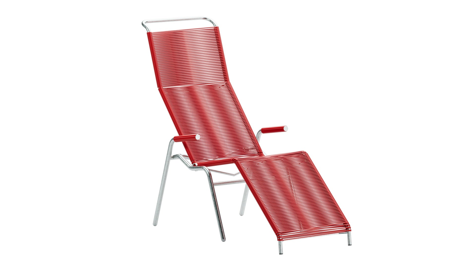 Säntis Spaghetti Liegestuhl in Rot präsentiert im Onlineshop von KAQTU Design AG. Liegestuhl ist von Schaffner