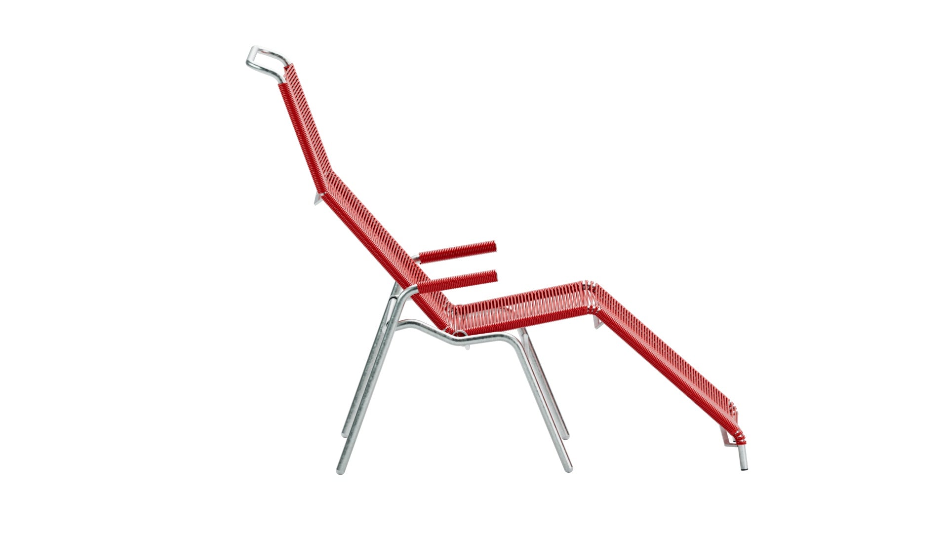 Säntis Spaghetti Liegestuhl in Rot präsentiert im Onlineshop von KAQTU Design AG. Liegestuhl ist von Schaffner