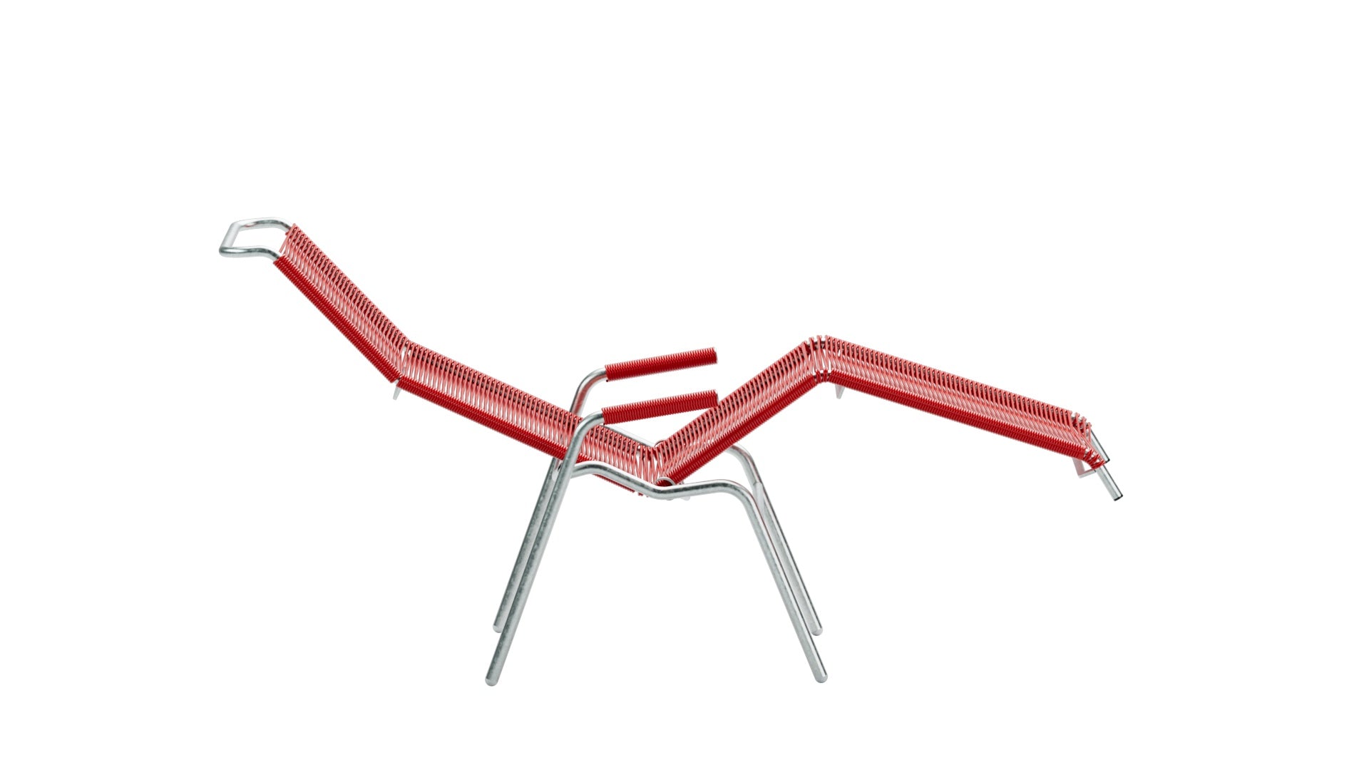 Säntis Spaghetti Liegestuhl in Rot präsentiert im Onlineshop von KAQTU Design AG. Liegestuhl ist von Schaffner