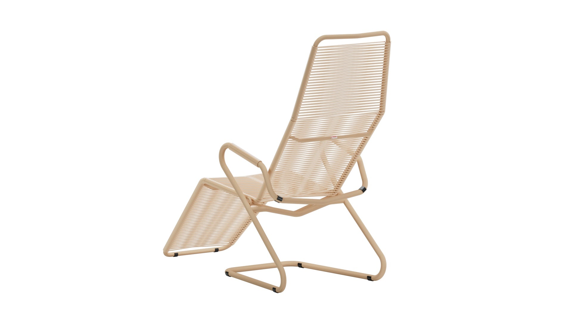 Locarno Spaghetti Liegestuhl in Pastellsand präsentiert im Onlineshop von KAQTU Design AG. Liegestuhl ist von Schaffner