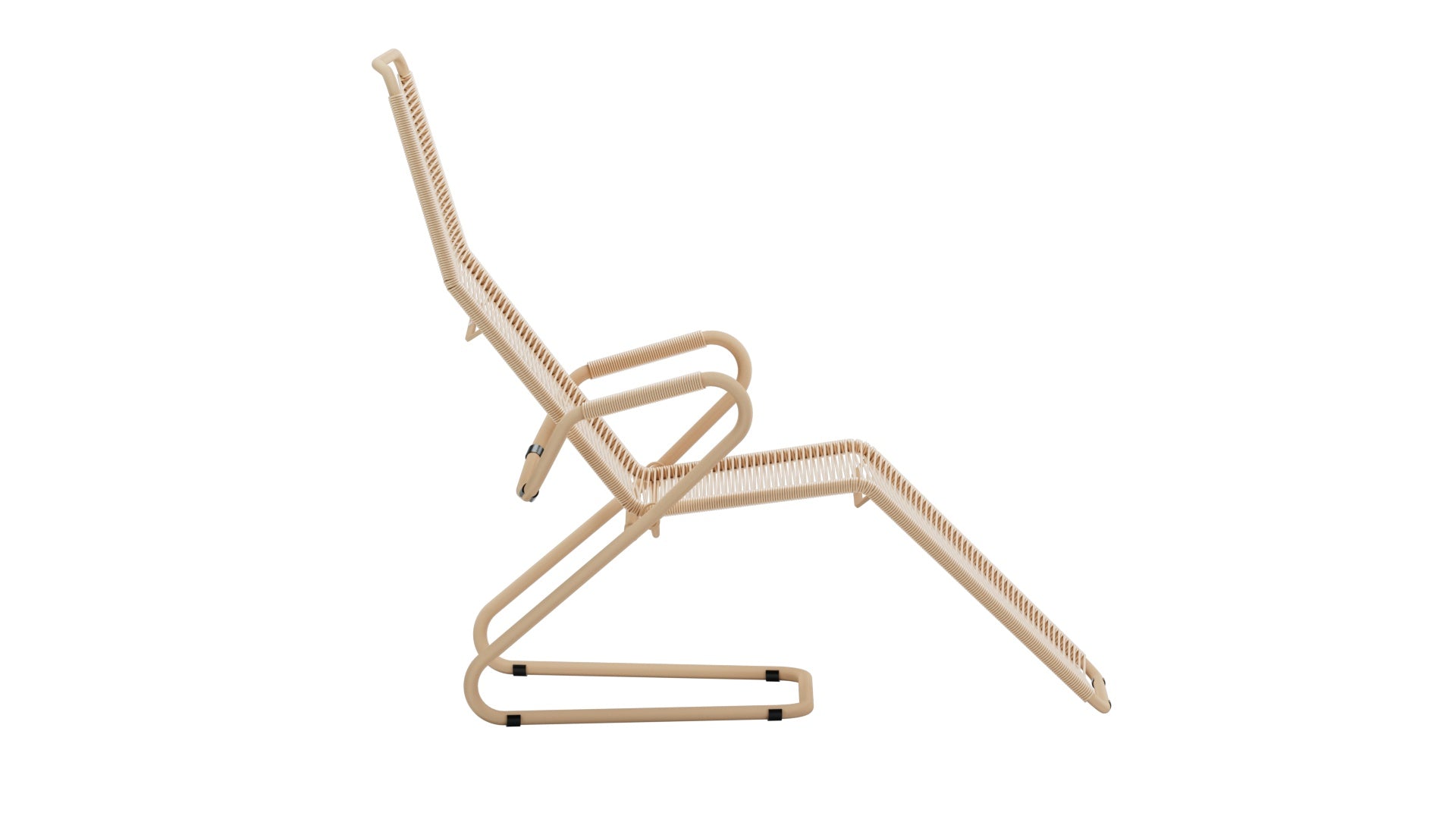 Locarno Spaghetti Liegestuhl in Pastellsand präsentiert im Onlineshop von KAQTU Design AG. Liegestuhl ist von Schaffner