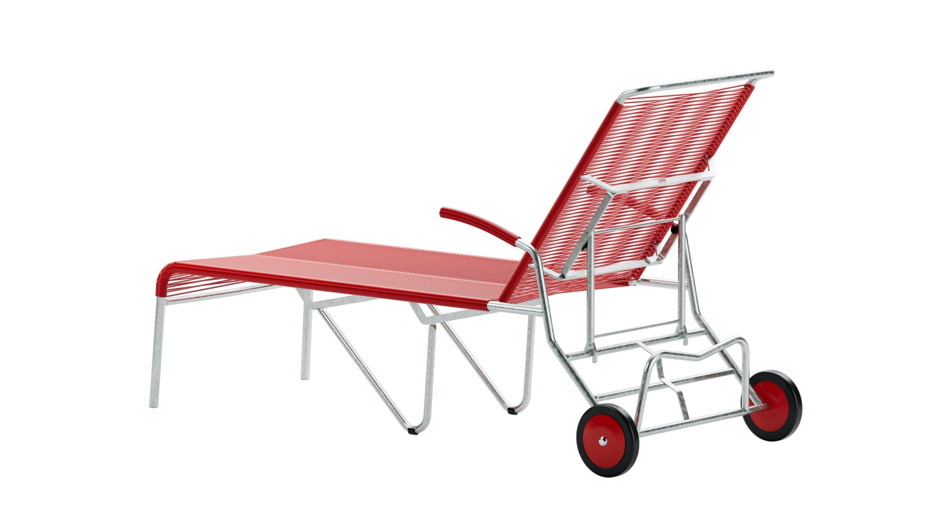 Hochwertige Säntis Spaghetti-Rollenliege von Schaffner: wetterfest, langlebig, ergonomisch, stilvolles Design, Schweizer Qualität, UV-beständig, ideal für Garten & Terrasse.