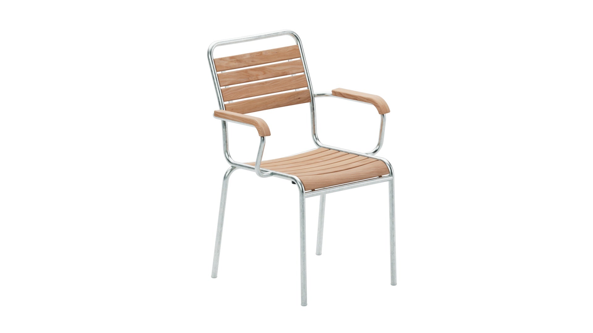 Rigi Holzlatten-Gartenstuhl mit Armlehne in Natur geölt präsentiert im Onlineshop von KAQTU Design AG. Gartenstuhl mit Armlehnen ist von Schaffner