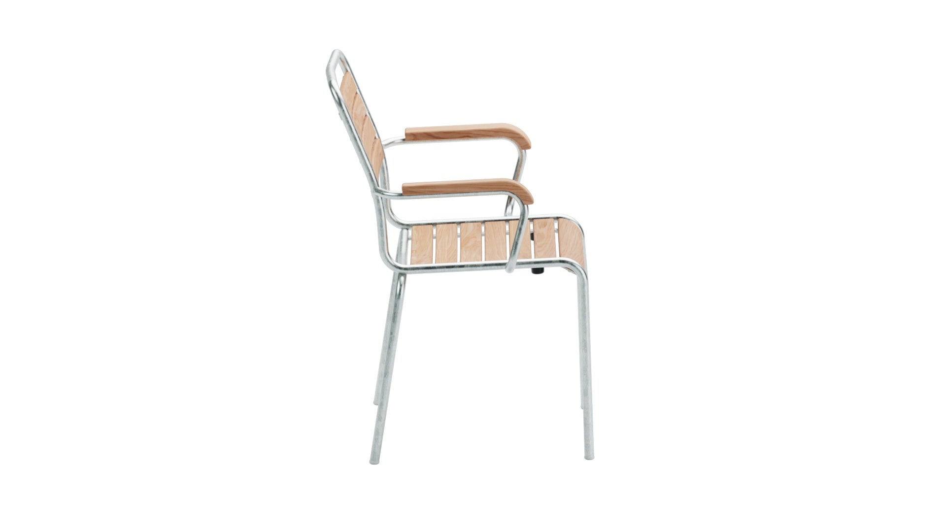 Eleganter Rigi Holzlatten-Gartenstuhl mit Armlehne aus robustem Eschenholz, Schweizer Qualität, wetterfest, langlebig, komfortabel und nachhaltiger Outdoor-Möbel.