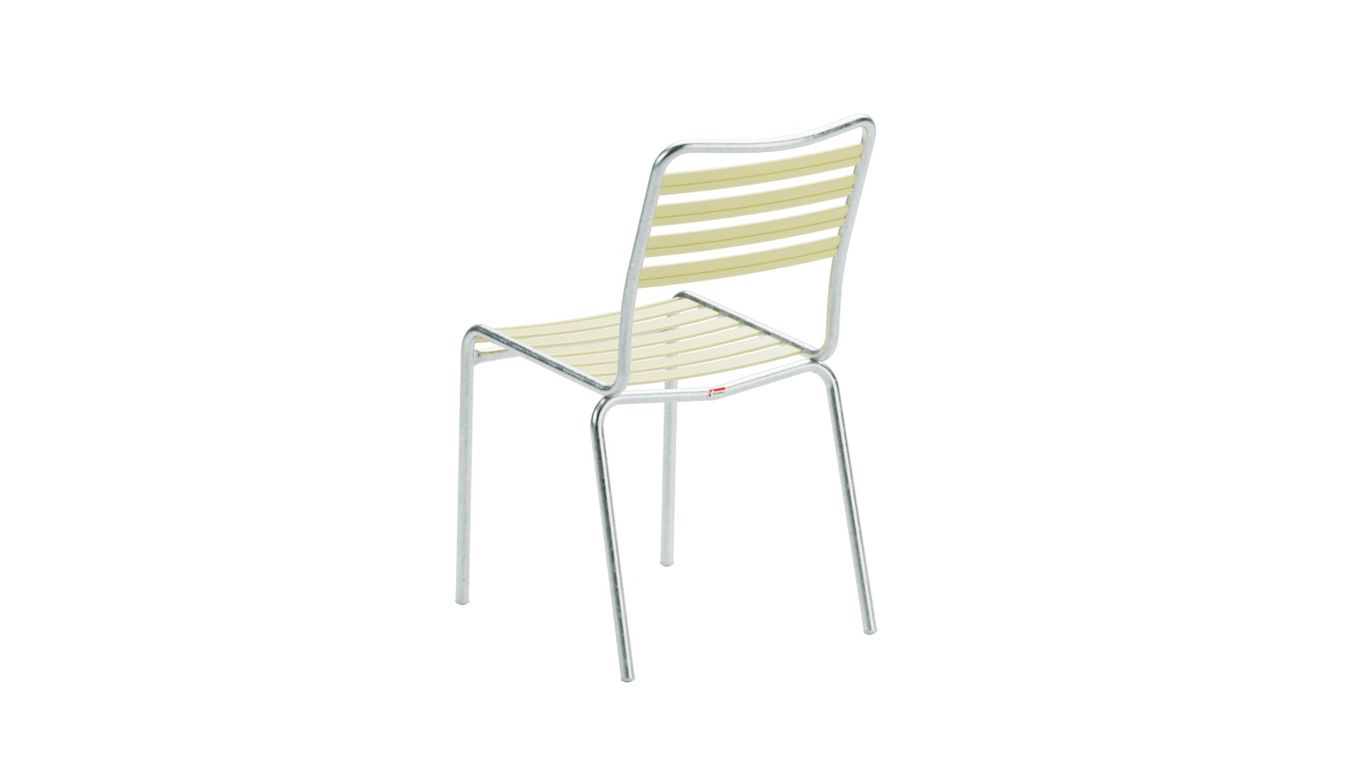 Stilvoller Rigi Lättli-Gartenstuhl ohne Armlehne aus Schweizer Eschenholz, wetterfest, langlebig, pflegeleicht und elegant – perfekt für Garten, Balkon und Terrasse.