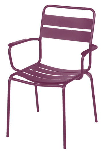 Entdecke den Stuhl Glarus mit Armlehne von Schaffner – wetterbeständig, stapelbar und in 18 Farben erhältlich. Ideal für jeden Raum!