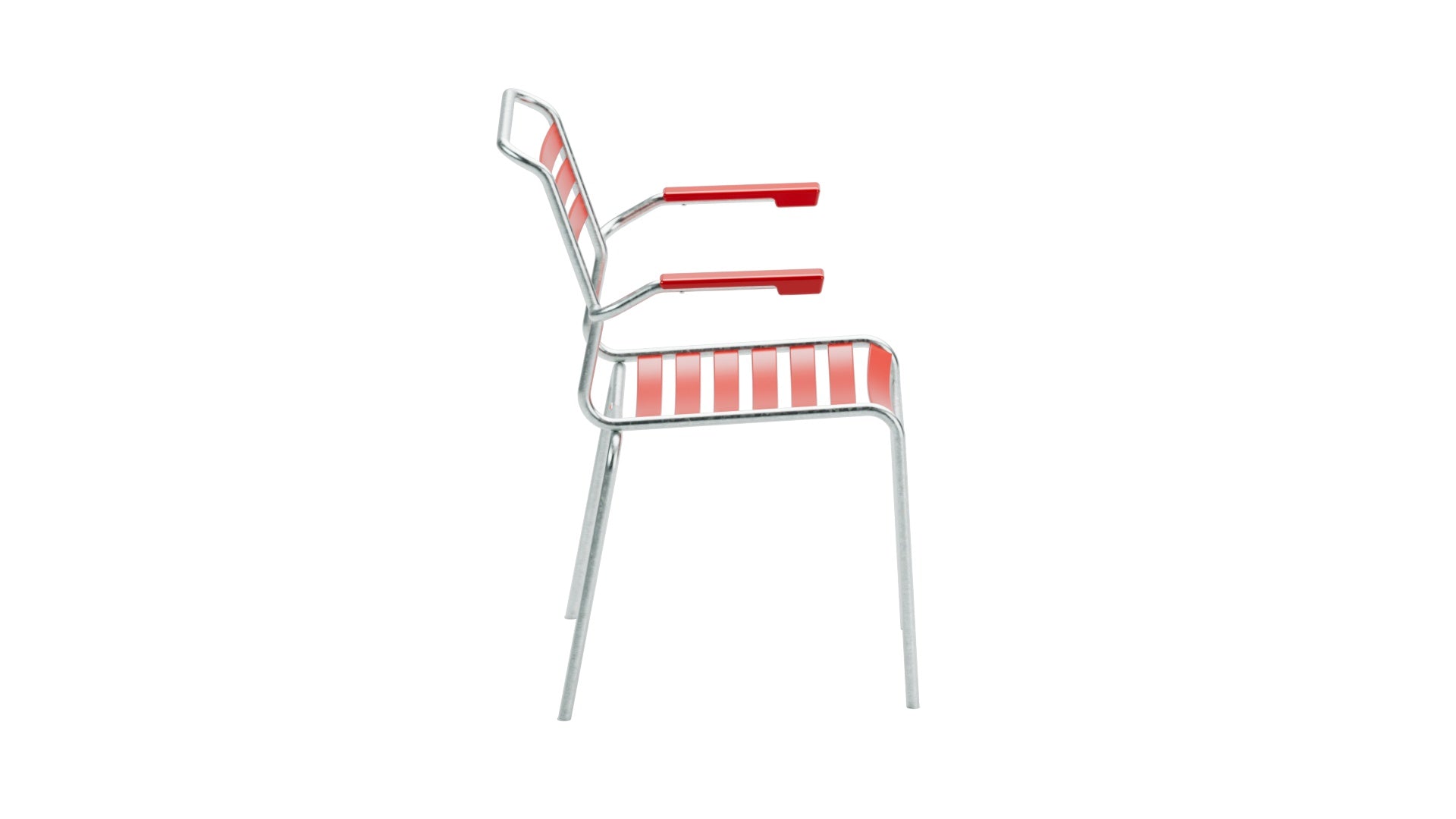 Säntis Lättli-Gartenstuhl mit Armlehne in Rot präsentiert im Onlineshop von KAQTU Design AG. Gartenstuhl mit Armlehnen ist von Schaffner