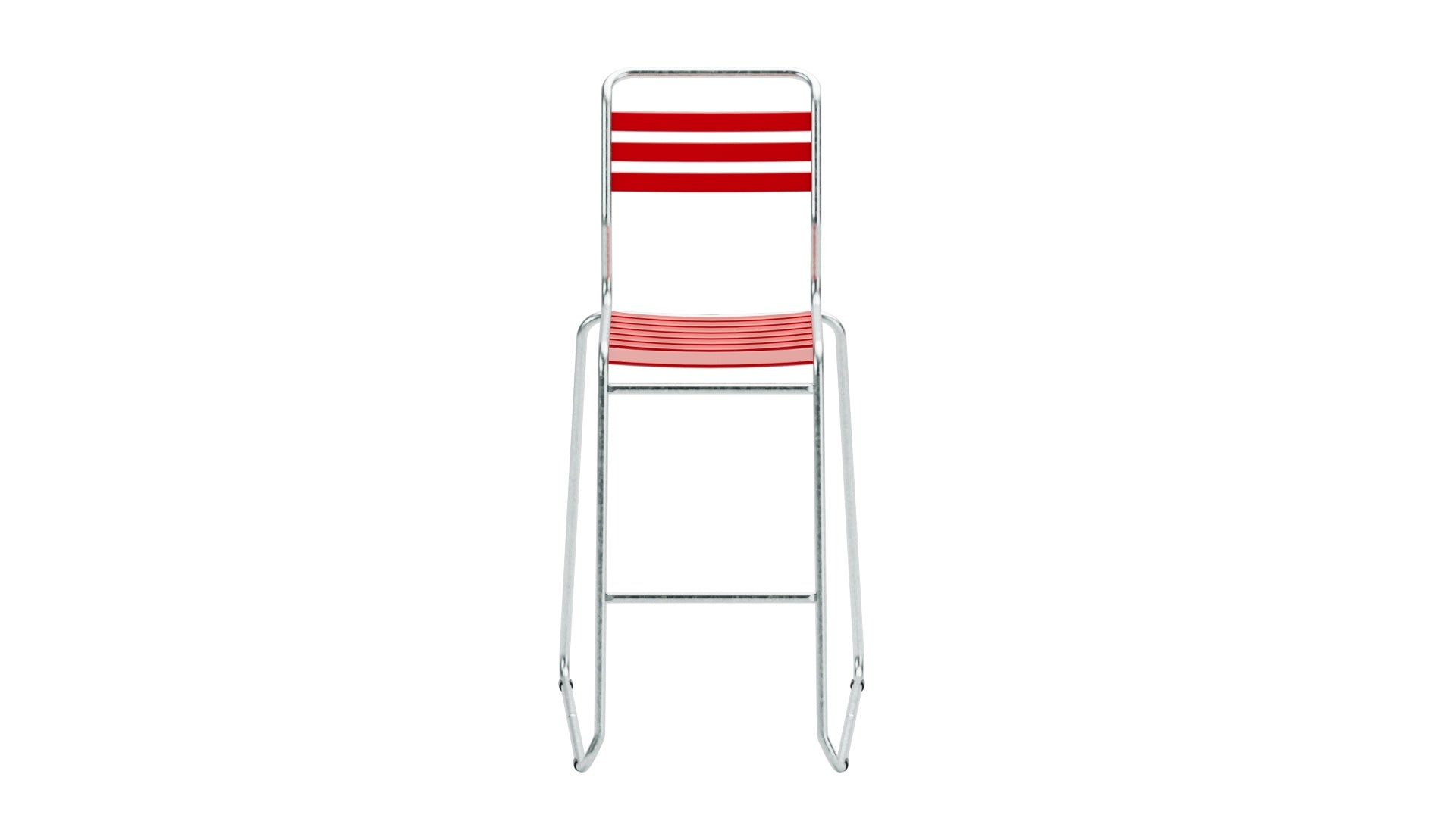 Säntis Lättli-Barstuhl ohne Armlehne Kufen in Rot präsentiert im Onlineshop von KAQTU Design AG. Outdoor-Barstuhl ist von Schaffner