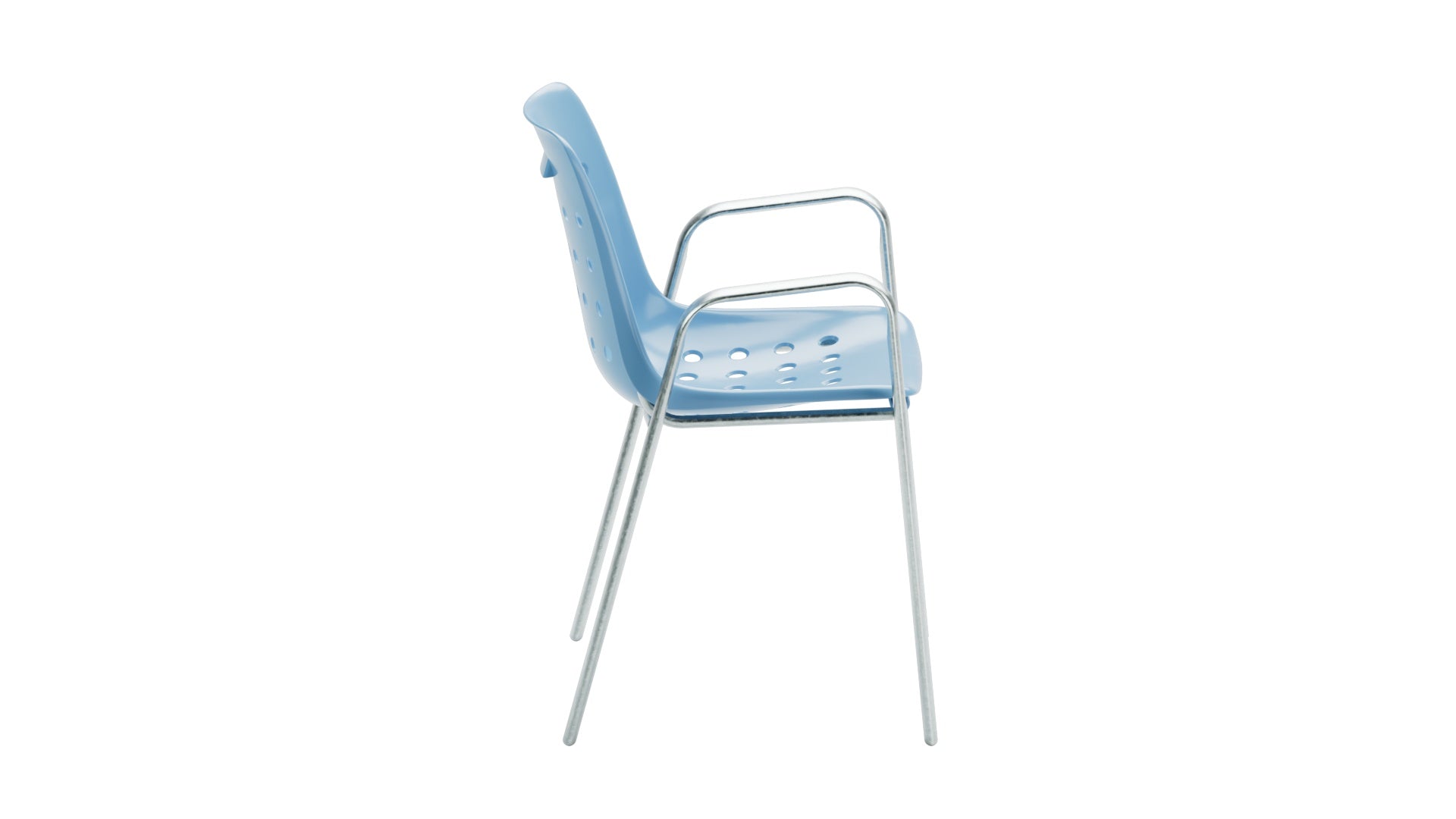 Bermuda Schalen-Gartenstuhl mit Armlehne rundoval in Pastellblau präsentiert im Onlineshop von KAQTU Design AG. Gartenstuhl mit Armlehnen ist von Schaffner