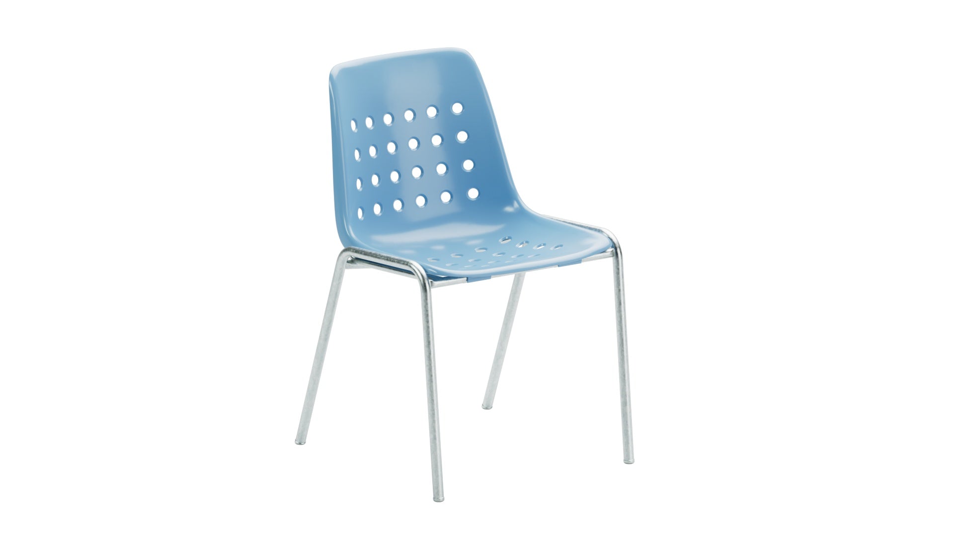 Bermuda Schalen-Gartenstuhl ohne Armlehne in Pastellblau präsentiert im Onlineshop von KAQTU Design AG. Gartenstuhl ist von Schaffner