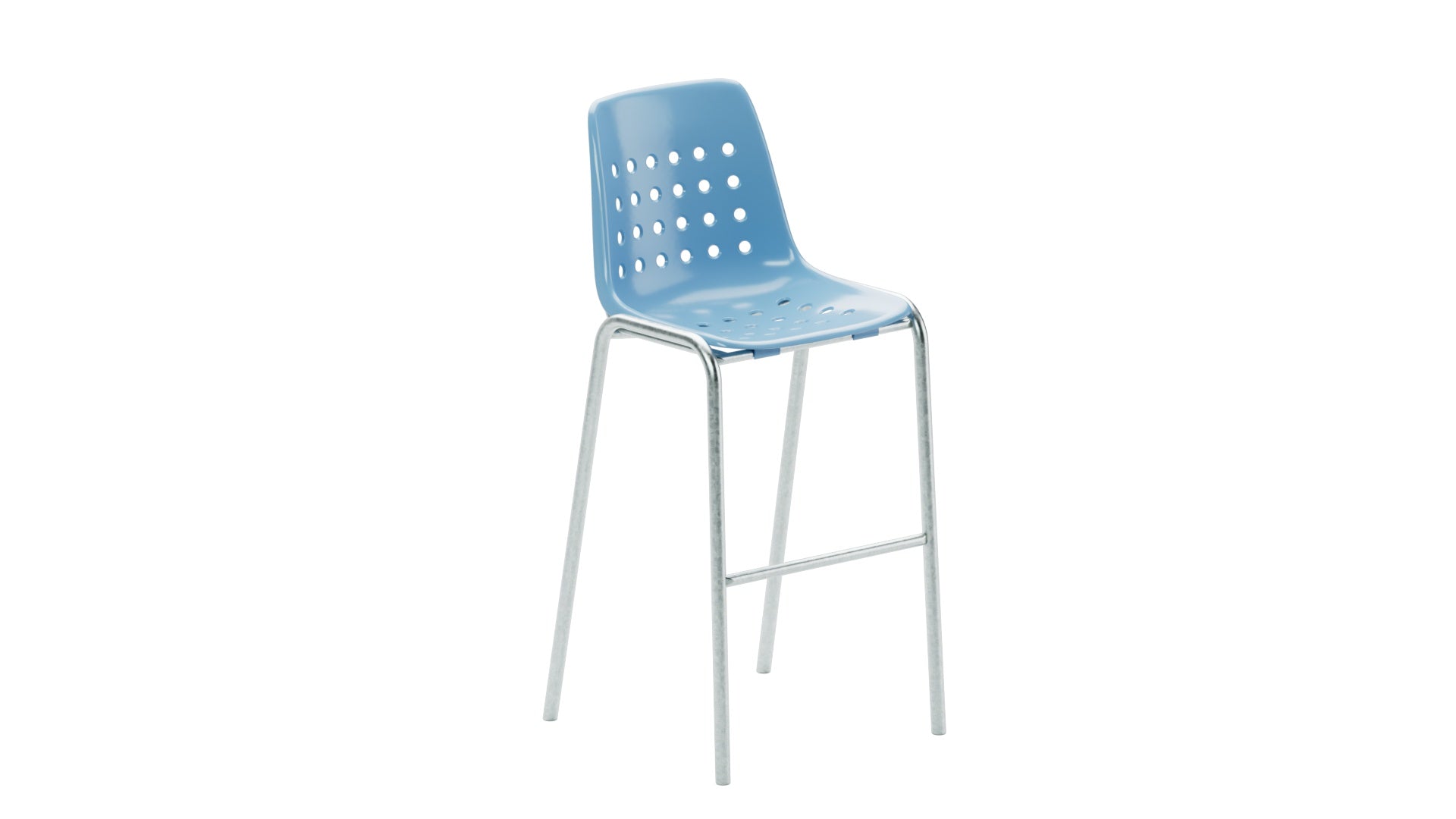 Bermuda Schalen-Barstuhl ohne Armlehne in Pastellblau präsentiert im Onlineshop von KAQTU Design AG. Outdoor-Barstuhl ist von Schaffner