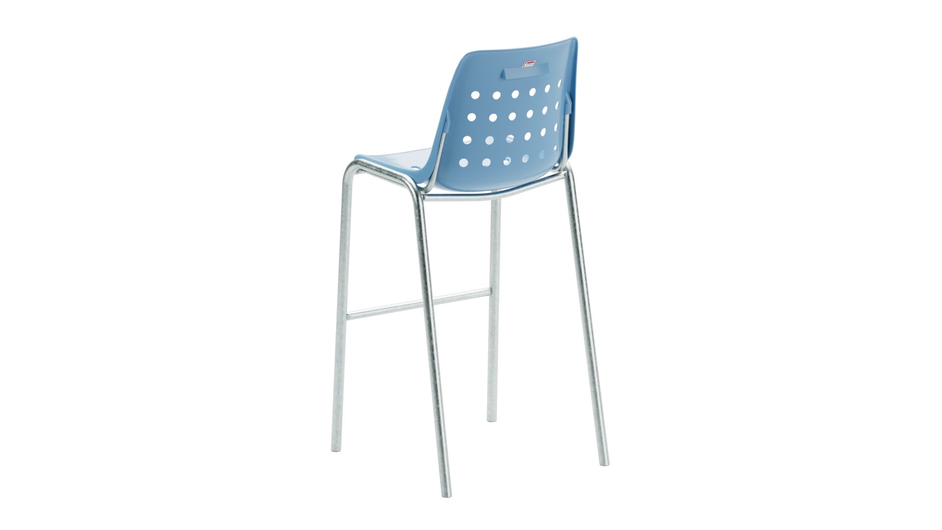 Bermuda Schalen-Barstuhl ohne Armlehne in Pastellblau präsentiert im Onlineshop von KAQTU Design AG. Outdoor-Barstuhl ist von Schaffner
