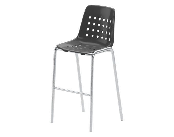 Bermuda Schalen-Barstuhl ohne Armlehne in Anthrazit / Alusilber präsentiert im Onlineshop von KAQTU Design AG. Outdoor-Barstuhl ist von Schaffner