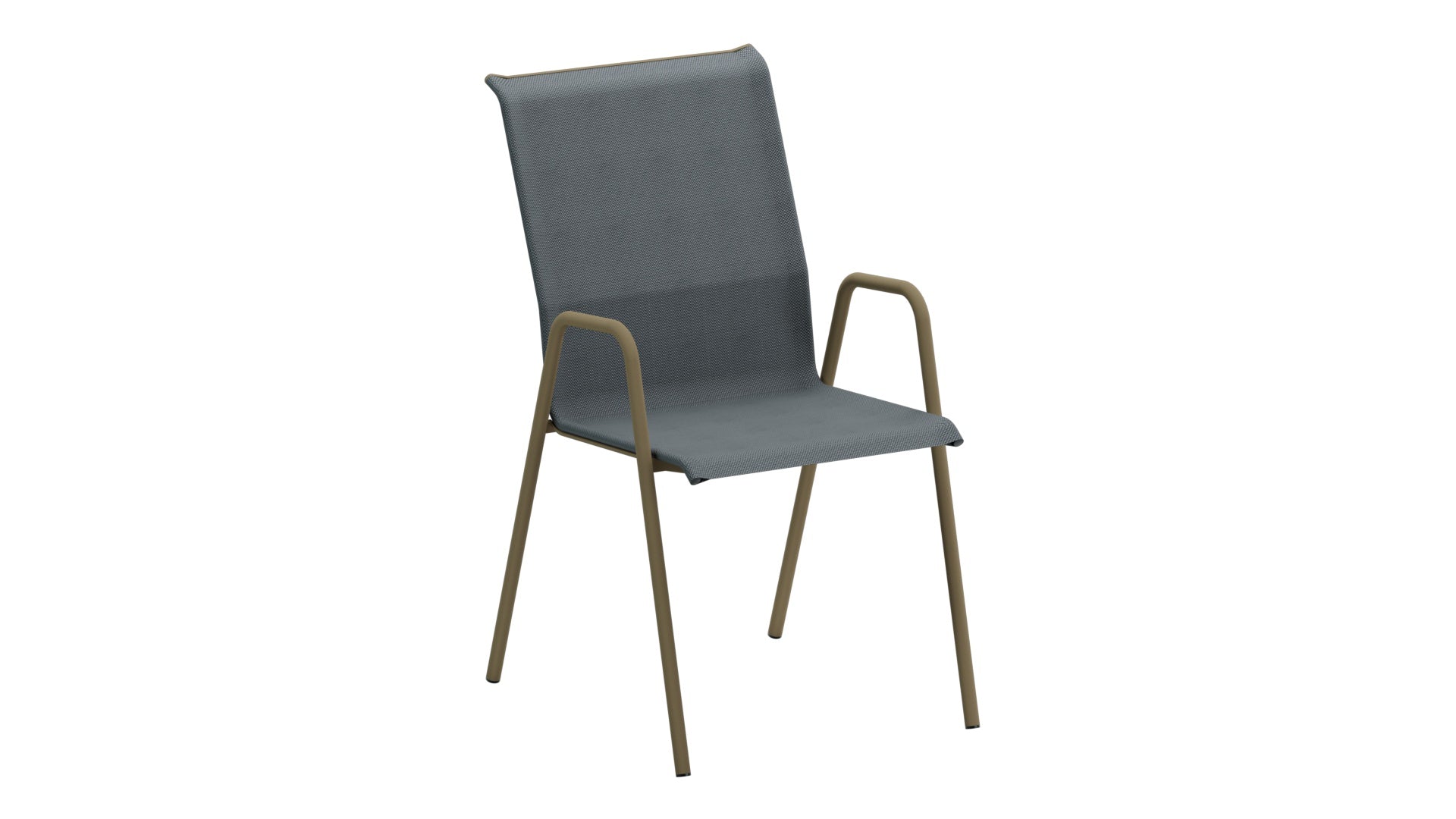Locarno Textil-Gartenstuhl mit Armlehne in Grau präsentiert im Onlineshop von KAQTU Design AG. Gartenstuhl ist von Schaffner