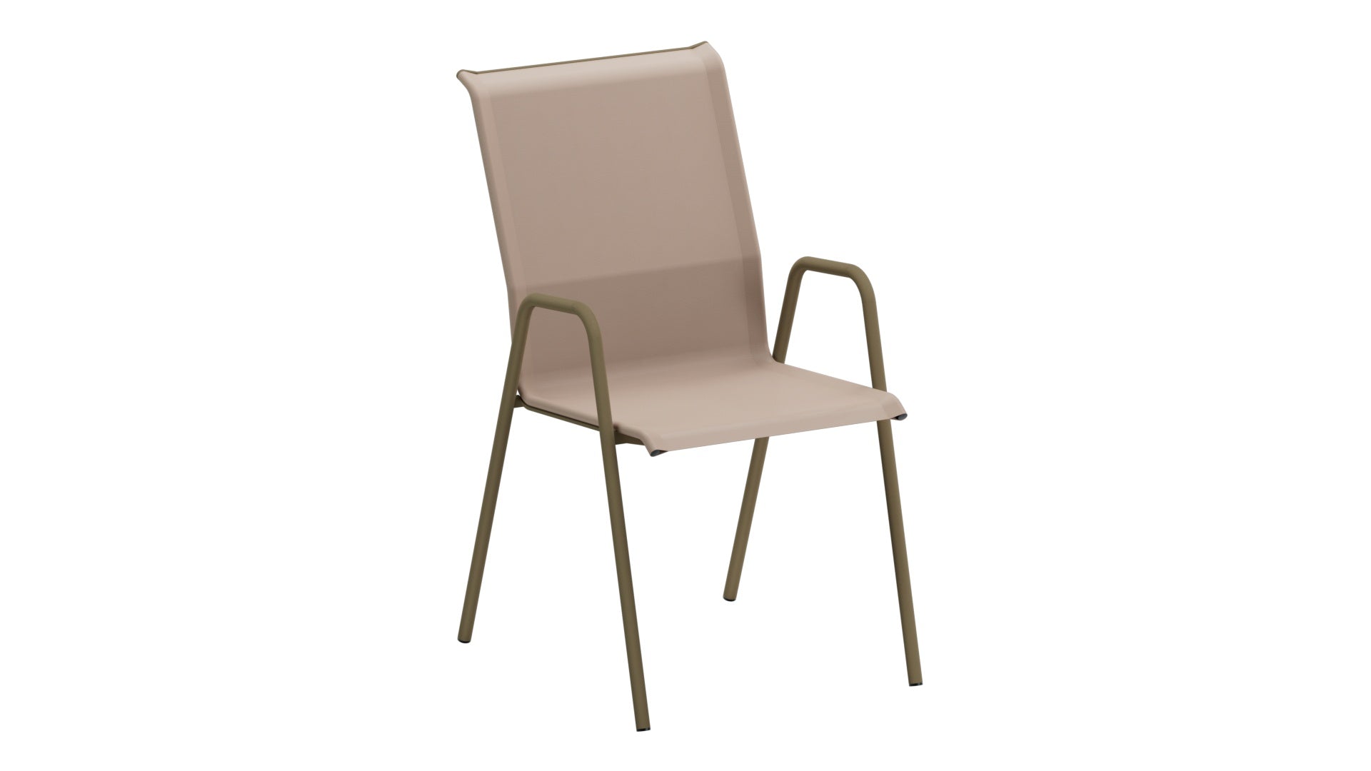 Locarno Textil-Gartenstuhl mit Armlehne in Braun präsentiert im Onlineshop von KAQTU Design AG. Gartenstuhl ist von Schaffner