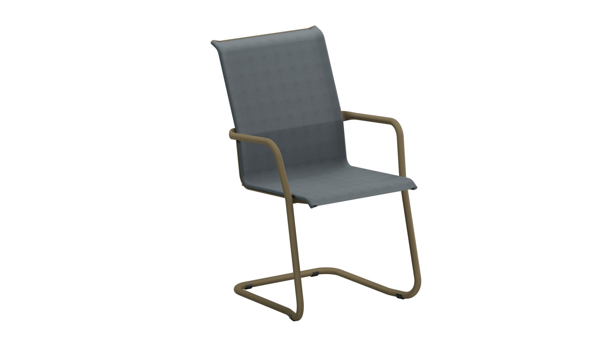 Locarno Textil-Gartenstuhl mit Armlehne Freischwinger in Grau präsentiert im Onlineshop von KAQTU Design AG. Gartenstuhl mit Armlehnen ist von Schaffner