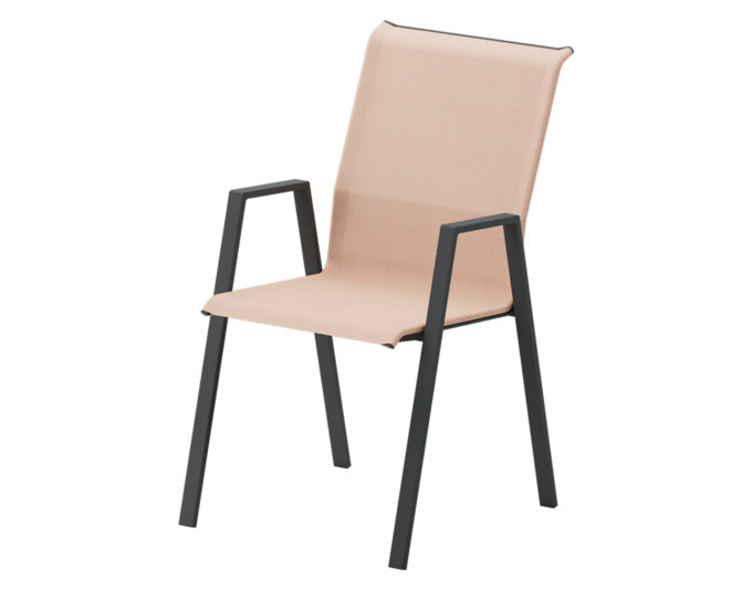 Luzern Textil-Sessel mit Armlehne Comfort in Kirschblüte präsentiert im Onlineshop von KAQTU Design AG. Gartenstuhl mit Armlehnen ist von Schaffner