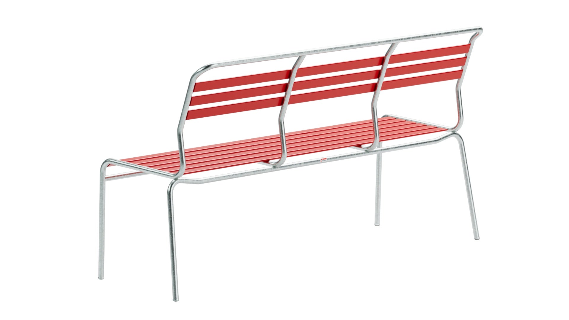 Elegante 3er Gartenbank Säntis Lättli ohne Armlehnen, aus robustem Metall und nachhaltigem OceanYarn®, ideal für gemütliche Gartenmomente.