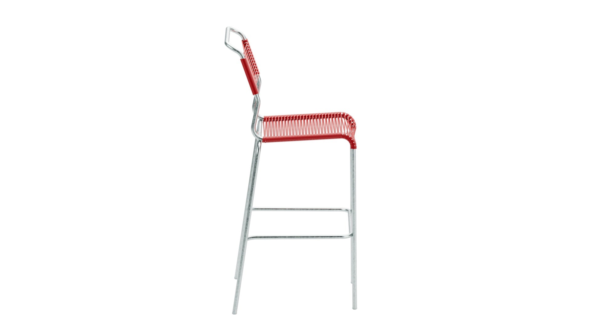 Säntis Spaghetti-Barstuhl Outdoor ohne Armlehne in Rot präsentiert im Onlineshop von KAQTU Design AG. Outdoor-Barstuhl ist von Schaffner
