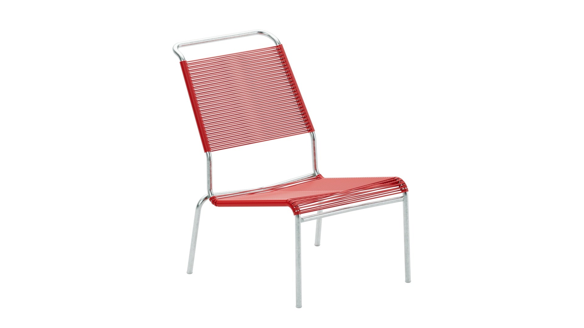 Säntis Spaghetti-Lounger ohne Armlehne Hochlehner in Rot präsentiert im Onlineshop von KAQTU Design AG. Outdoor-Sessel ist von Schaffner